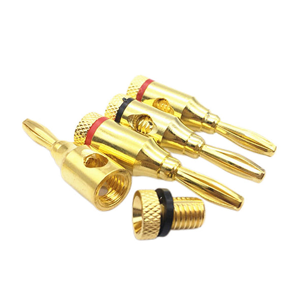 Banana head 4MM plug Lantern head Gold-plated solder-free plug Audio speaker Power amplifier plug Speaker cable connector