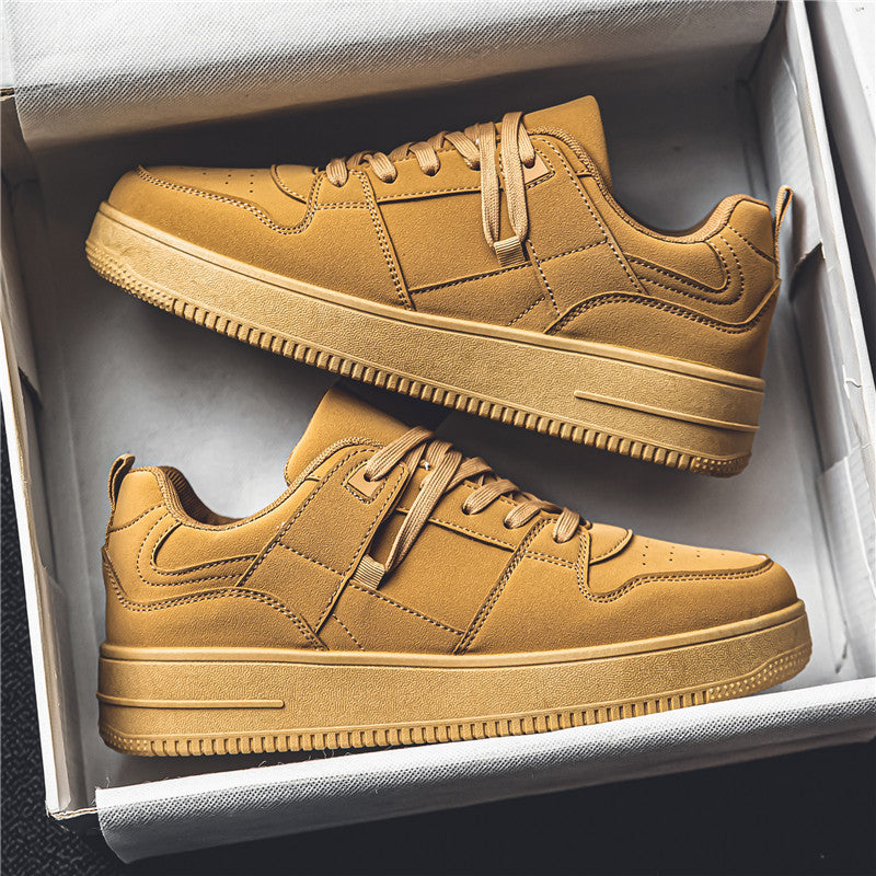 2026 spring new men's low-top tan skate shoes, youth thick-soled casual shoes, live stream sports men's footwear