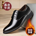 Special offer genuine leather cowhide men high-end cotton leather shoes men's business heattechfleece-linedthickened groomsmen wedding shoes