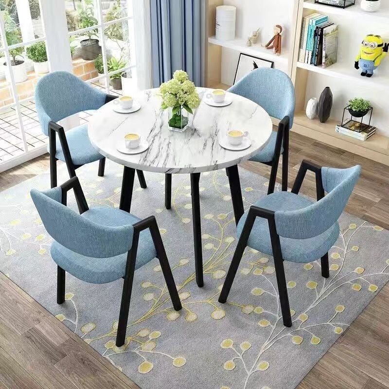 A brief discussion on table and chair combination coffee shop milk tea shop round table office casual small apartment dining table scandinavianfor home