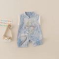 Summer 100-day first birthday sleeveless clothes, baby thin chinese style baby one-piece dress, climbing suit