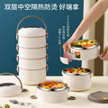 Multi-layer insulated lunch box bowl, microwaveable, portable lunch bucket, stainless steel lunch box for home office workers