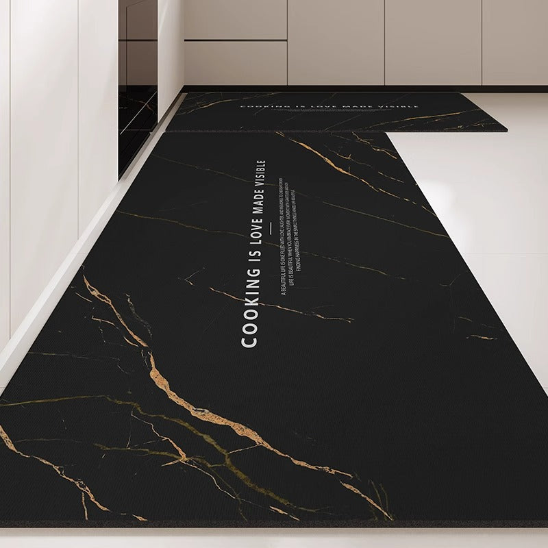 Kitchen floor mat - wipeable, low-maintenance, waterproof mat -  new design - stain-resistant diatomaceous earth mud mat - special anti-slip, oil-proof foot mat