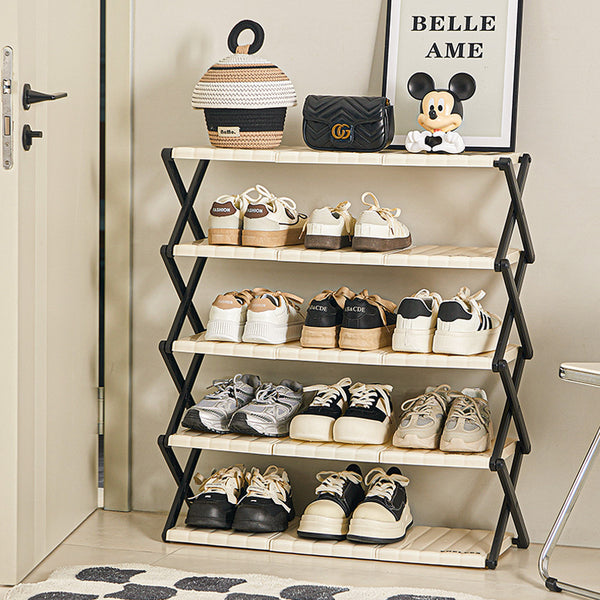 Simple door shoe rack multi-layer household installation-free foldable dormitory shoe storage artifact shoe cabinet storage shelf
