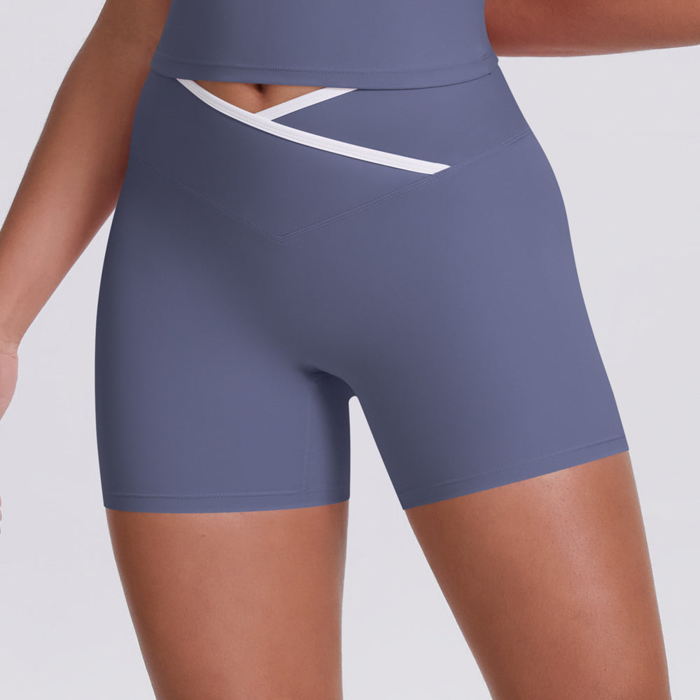New arrival nude contrast colorpatchwork yoga clothes quick-drying tight butt lifting sports multi-piece set outdoor running fitness suit