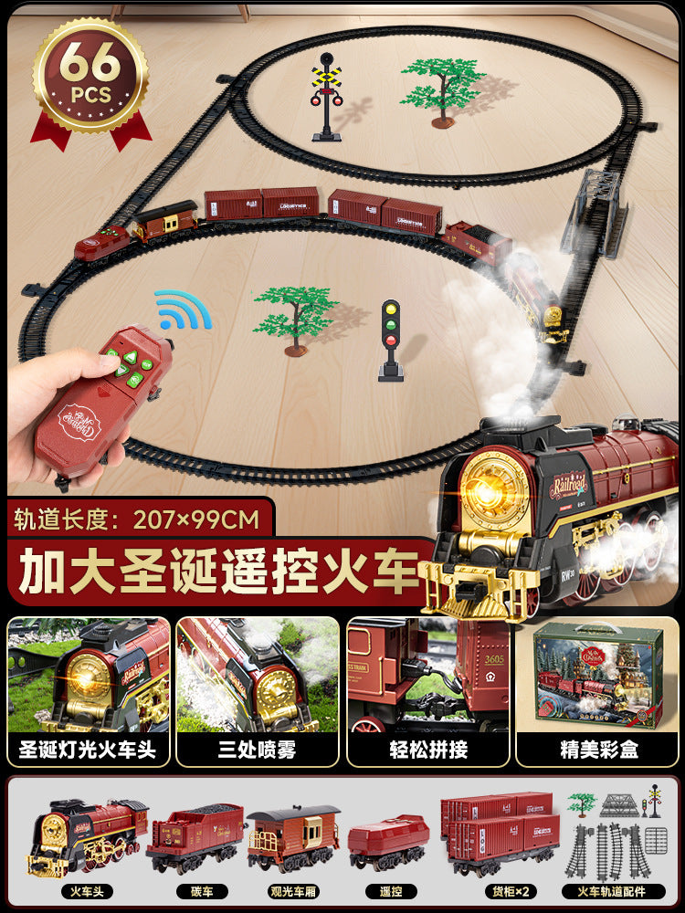 Retro steam train track suitartificial electric track train model toy cross-border nostalgic model