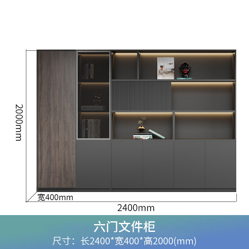 Boss office background cabinet bookcase file cabinet wooden information cabinet storage cabinet wall floor cabinet office furniture