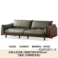 Bean bag sofa american retro oil wax living room medieval style three-person straight row small apartment first layer cowhide oil wax leather