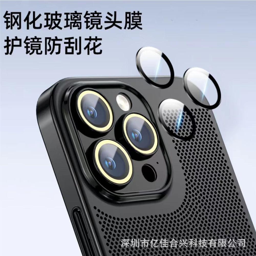 17 electroplated cooling mesh case for iphone 16 pro max, cooling phone case for iphone 15, apple 13 full coverage protective case