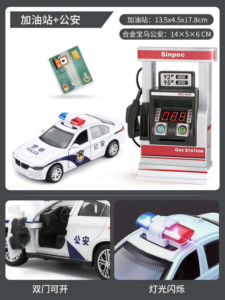 Kids' gas station toy model - realistic miniature cars - early education & pretend play for boys & babies - birthday gift