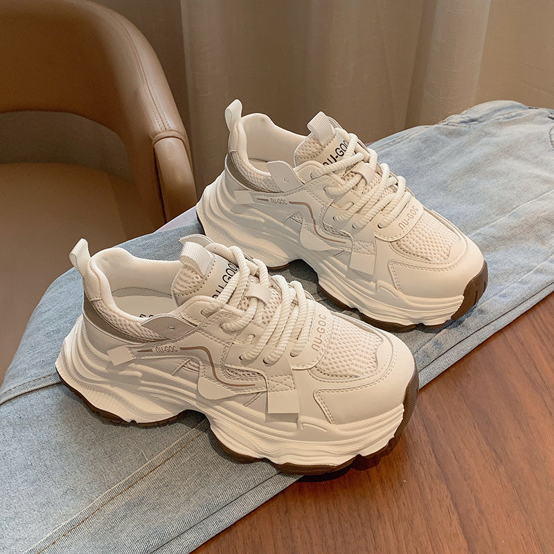 Best sellingeasiest for matchthick sole dad shoes women's fall and winter show feet small increase 2025new arrival fried streetfleece-linedcasual sneakers