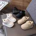 Autumn/winter high-top soft sole non-slip prewalker shoes for baby boys and girls, ages 1-3, fleece-lined, extra thick, warm, double-layer cotton shoes, bread shoes style