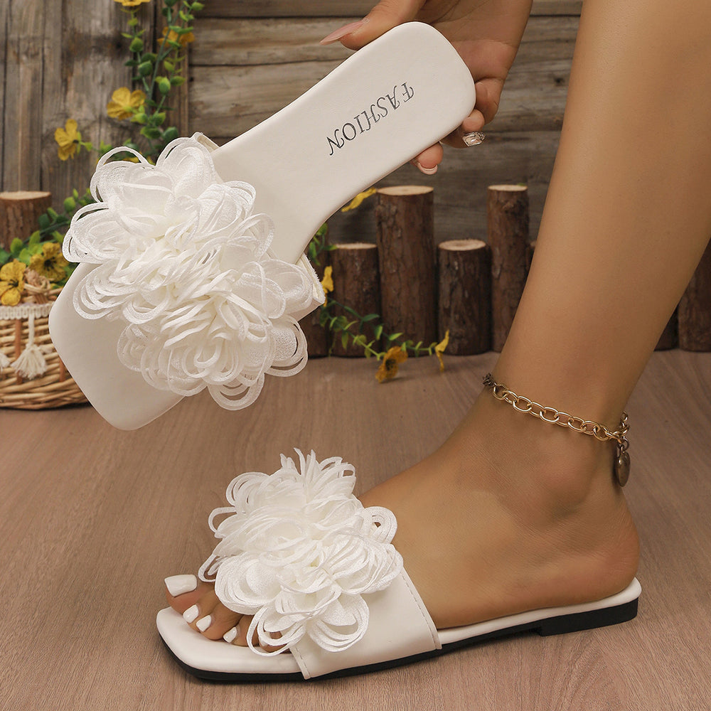 export floral flat slides women's new style outdoor casual lightweight beach sandals