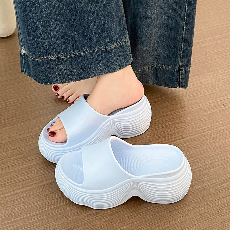 2026 new women's platform slides: eva, non-slip, odor-resistant, cloud-like comfort, summer outdoor fashion, versatile thong sandals