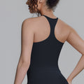 New arrival cross-border double-sided brocade pure color i-shaped beautiful back breathable tight vest sports running fitness yoga wear tops