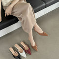 2024 autumn new collection: closed-toe mules, french-inspired mary janes, perfect for dresses, low heel with bow detail