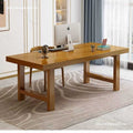 Modern minimalist extra-thick solid wood computer desk for office, living room, home desktop, study, rectangular rounded corner desk