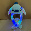 Tiktok viral cute plush bunny hat - squeeze the ears to make them move! light-up airbag beanie for warmth and cold protection