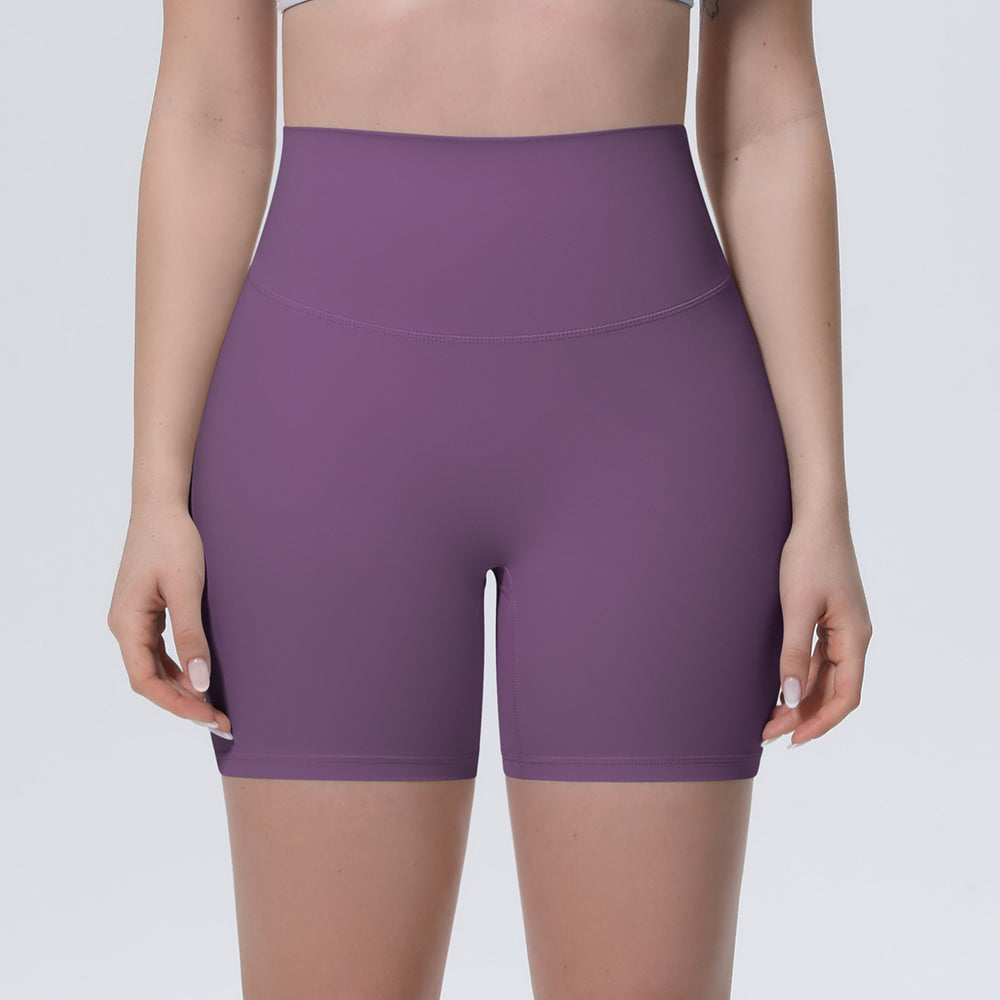 New arrival nude brushed quick-drying yoga pants women's high waist abdominal fitness shorts peach butt tight sports three-quarter pants