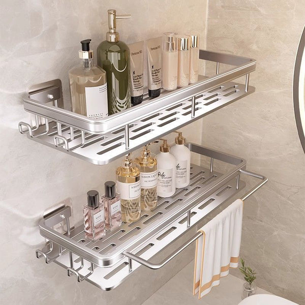 Toilet Shelf Bathroom Toilet Wall Hanging No Punching Space Aluminum Products Hair Towels Storage Shelf