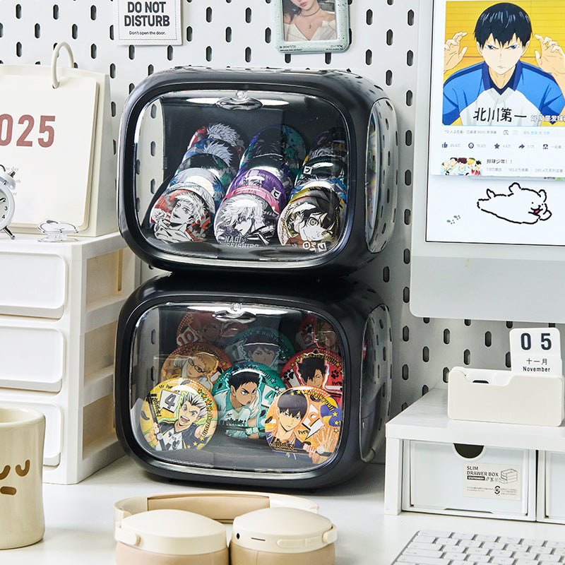 Badge Animation Bar Storage Box Dustproof Moisture-proof Shelf Peripheral Millet Standing Card Display Box Space Capsule