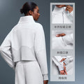 Women's fleece-lined half-zip high neck pullover sweatshirt - autumn/winter warm outerwear top - d25131