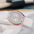 New arrival tweed style wine barrel square women's silicone watch high-looking women's watch student women's niche style quartz watch