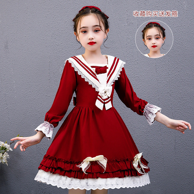 Ready-to-ship wholesale lolita dresses for girls,  new style, trendy red birthday tutu dress, baby girl lolita dress