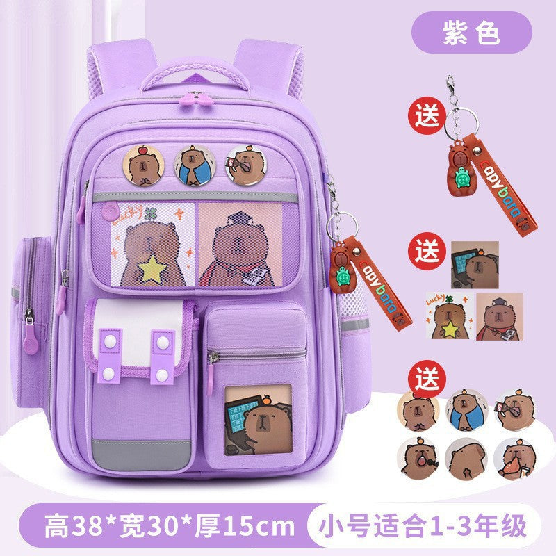 Kapibara new primary school bag, men's and women's 1-3-6 grades, light spine protection, large-capacity children's backpack