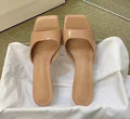 French high-heeled sandals - patent leather, 2024 new collection, versatile stiletto heel, square toe, open toe, sexy outdoor slippers for women