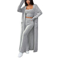 spring/summer new arrival: cross-border european and american style relaxed fit fashion set - stylish casual knitted three-piece loungewear