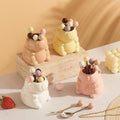 Cream style capybara ceramic fruit fork suit afternoon tea fruit fork spoon restaurant cafe fork spoon wholesale