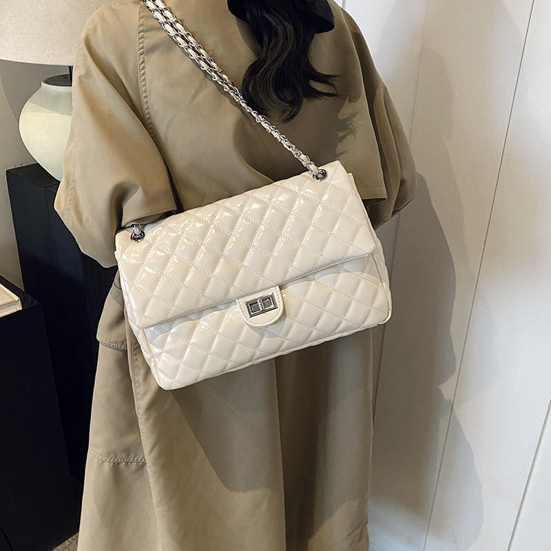 Rhombus chain bag women's bag 2025 new fashionable large-capacity commuter shoulder bag casual versatile messenger stray bag