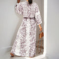 women's summer new arrivals:  cross-border fashion - elegant printed v-neck tie-strap maxi dress