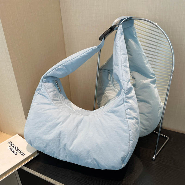 Bag women's bag large capacity autumn and winter new sponge bag soft waxy shoulder tote bag versatile retro messenger women's bag