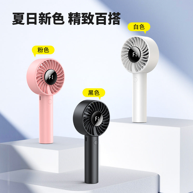 new arrival handheld small fan usb rechargeable portable mini fan for home desktop high wind digital display fan