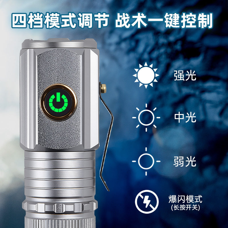 Cross-border new LED strong light long-distance flashlight super bright mini portable small flashlight, outdoor multi-function clip hat light