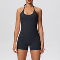 Sexy backless strappy activewear set - cloud-soft, quick-dry, compression yoga outfit with high-waisted, butt-lifting design for outdoor running and fitness