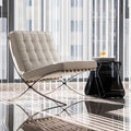 Barcelona single sofa chair italian retro casual chair italian casual lazy stainless steel leather sofa chair