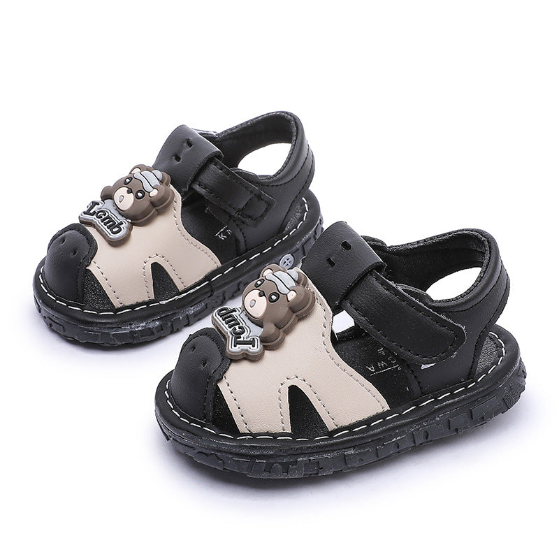 Jiaojiao shoes baby boy shoes soft bottom baby toddler shoes kids toe cap sandals 0-1 years old 2 non-slip boys and girls summer
