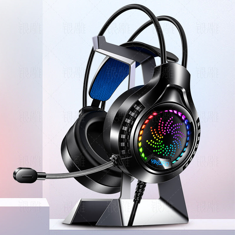 Silver sculpt q7 over-ear wired gaming headset with rgb lighting, 7.1 surround sound, usb connectivity - private label design for cross-border e-commerce (amazon compatible)
