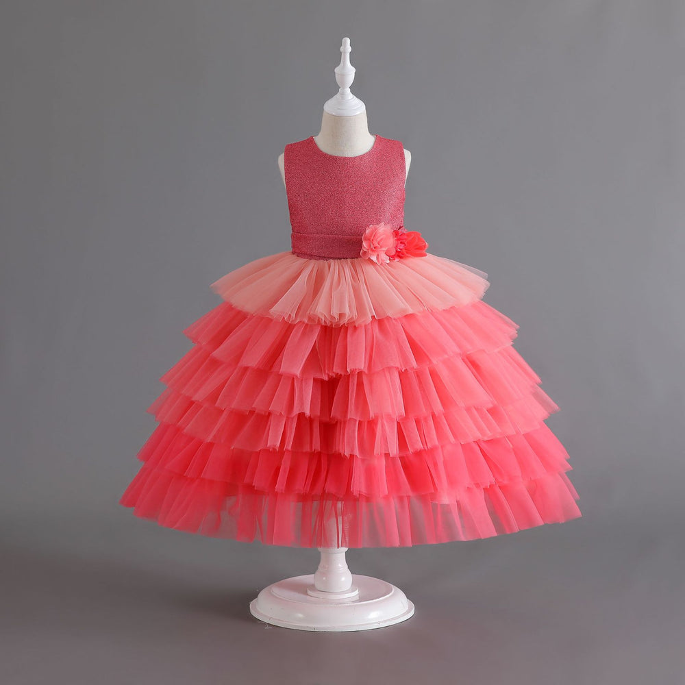 New arrival: gradient tulle tutu dress - girls' princess party dress, flower dresses for export