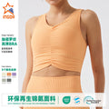 environmental-friendly sports bra with chest pad tight back yoga bra pleated ribbed fitness sports intimates