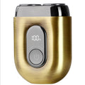 Mini alloy electric shaver - portable, full body waterproof, magnetic dual ring blade head, men's razor, car use