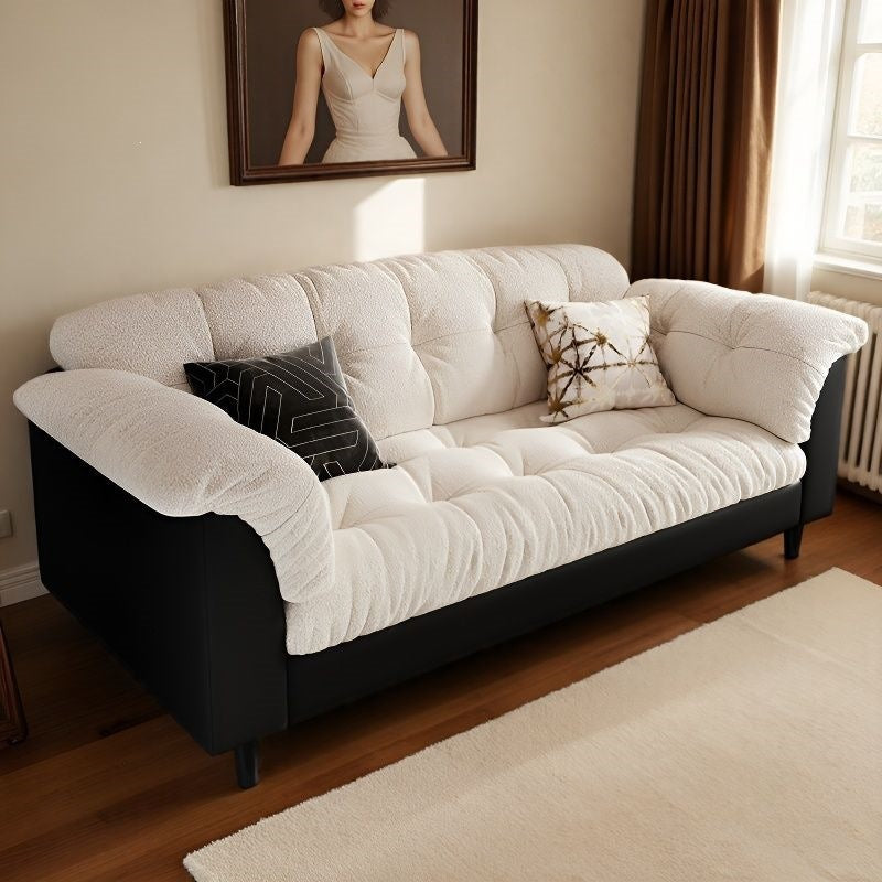 New fabric sofa for home, small apartment living room, double seater, rental property, modern minimalist straight-row lazy sofa