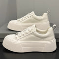 Campus style 2026 spring new arrivaleasiest for matchthick soletrendy casual women's shoesfashionflatstie backwhite shoestrendy