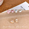 Pink diamond ear bone nails, super sparkling zircon cochlear nails, ear piercing, sleeping without taking off, simple and compact earrings, high-end sense of earrings