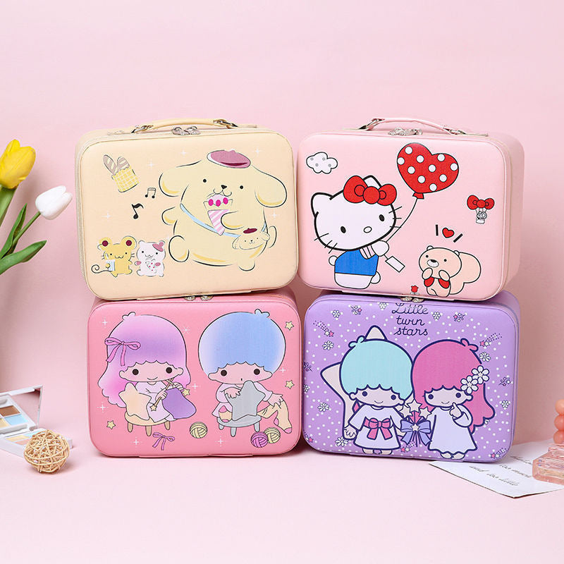 Cosmetic bag Portable going out carry-on bag Large capacity storage box High-end student girl heart toilet bag Jewelry box