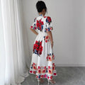 new european and american style printed elegant dress