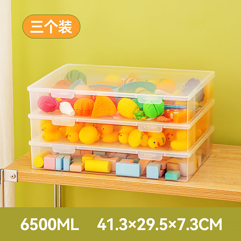 Plastic box with lid Rectangle Lego building block storage Organizing box Children's toys Transparent plastic storage box